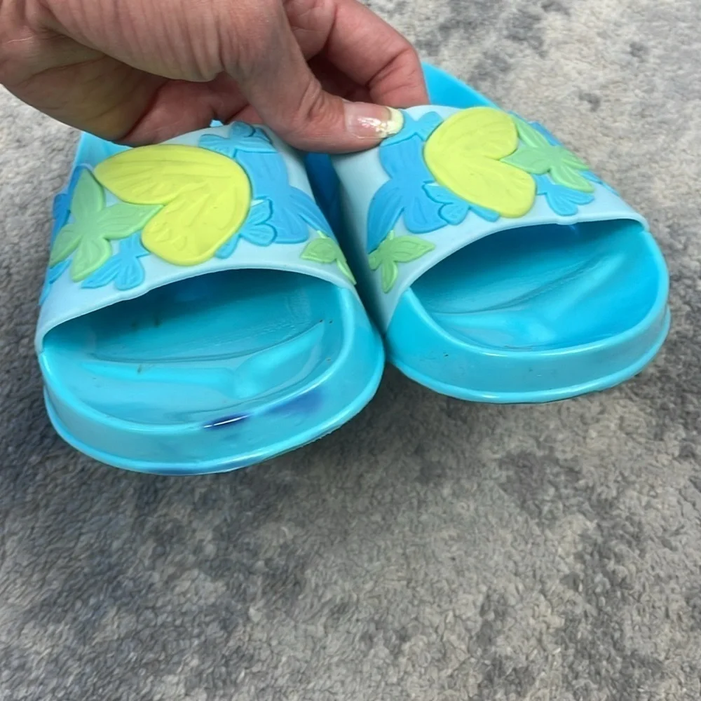 Sophia Webster Mini Junior Blue Butterfly Jelly Sandal Kids Slide Sz UK 3